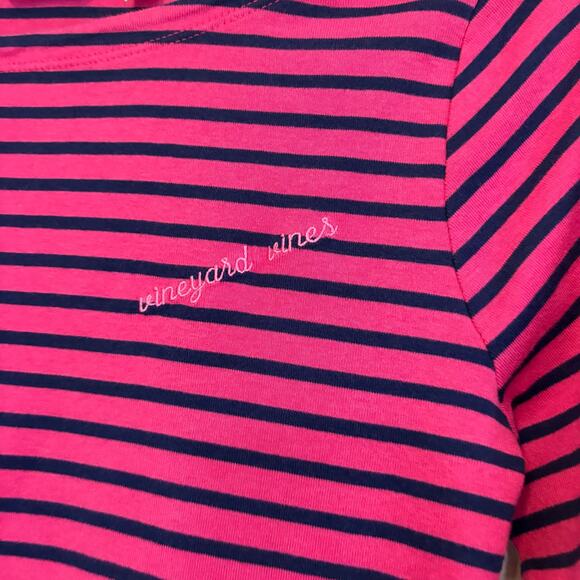 Vineyard Vines Pink And Blue Stripe Top Size Medium - Picture 3 of 5